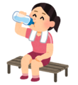 水分補給のイラスト（女性）