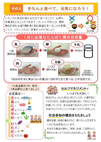 写真:「フレイル予防でいきいき健康長寿」チラシその2(食事)