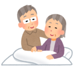 イラスト：お互いを大事に思う夫婦の画像