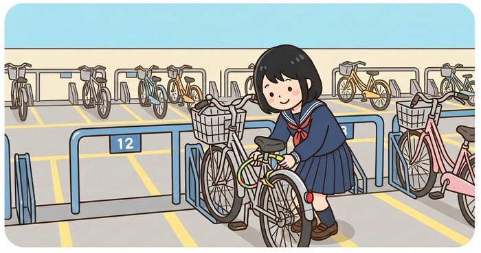 二重ロックをしている女の子イラスト