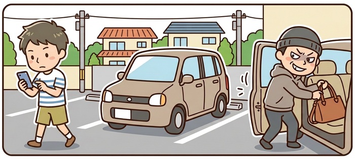 車上荒らしイラスト