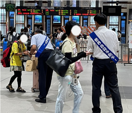 令和6年9月　倉敷駅での街頭啓発の様子