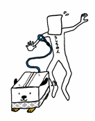 イラスト：逃げた犬