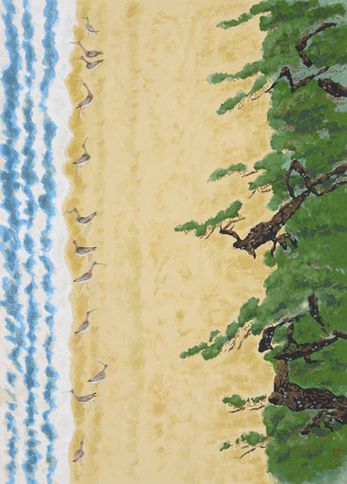 作品画像:「分け入っても分け入っても青い山山頭火」