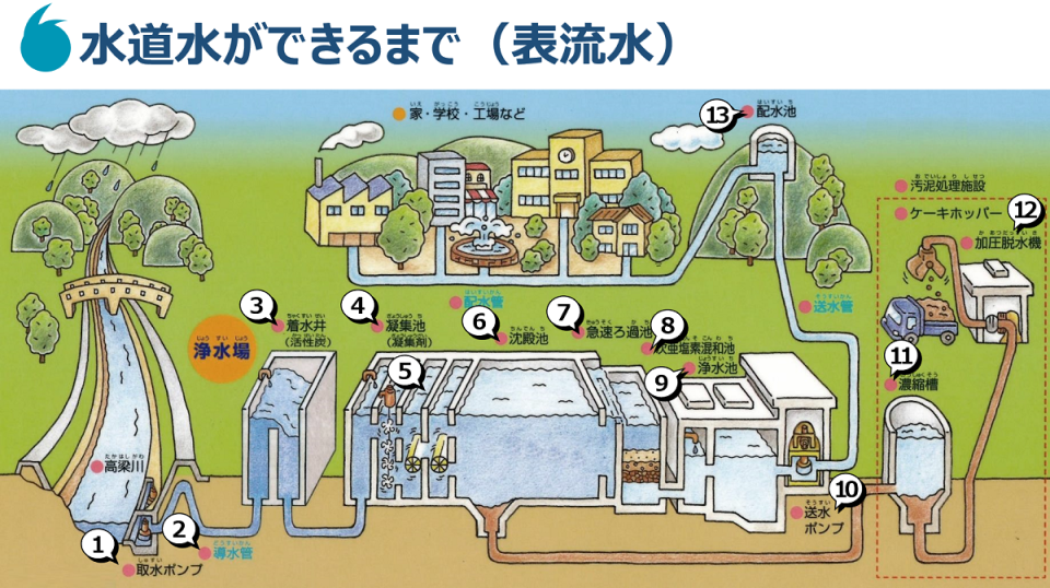 水道水ができるまで：表流水