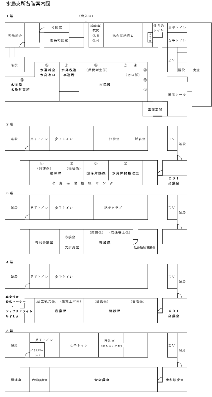 水島支所各階案内図