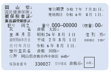 被保険者証兼高齢受給者証