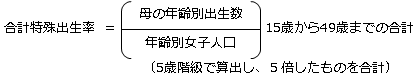 合計特殊出生率の計算式